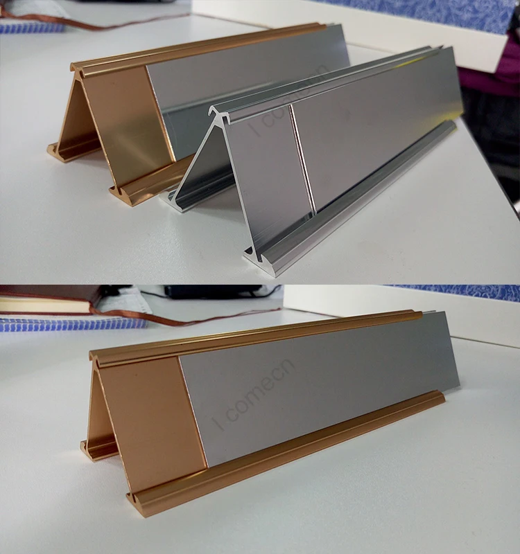 Plating surface desk nameplate holder/desktop nameplate/metal table sign holder.jpg