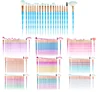 20 pieces diamond handle makeup brush set dazzle color gradient makeup brush set