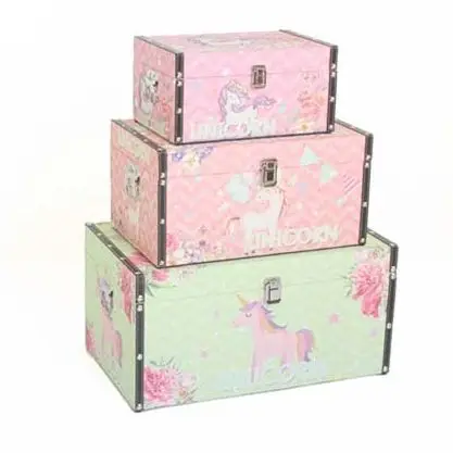 

Large Wooden Decorative Lion Rings Pirate Trunk Sets with Lockable Latch and Lock