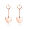 bijouterie heart stainless steel rose gold plated made in china earring jewelry