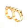 Latest Fashion Design Double Loop Ring Plating Silver/Gold/Black 316L Stainless Steel Rings