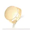 14k gold punk charm adjustable big round face ring