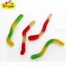 Colorful oil coated insect shape fruity worms gummy candy