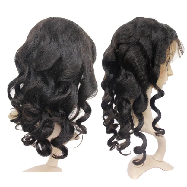 

Virgin Hair Cosplay Wig For Women Wholesale Brazilian Human Hair Loose Wave Full Lace Wig, Natural color #1b