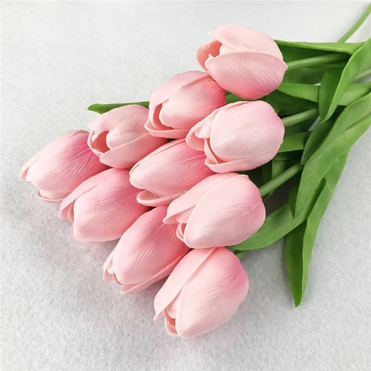 D1199  Flowerking Crafts Factory Colorful Artificial Flower Plastic Fabric Artificial Tulips For Home Decoration