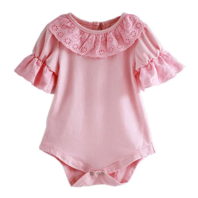 Bulk Infant 100% Cotton Short Sleeve Plain Baby Lace Rompers - Buy Baby ...