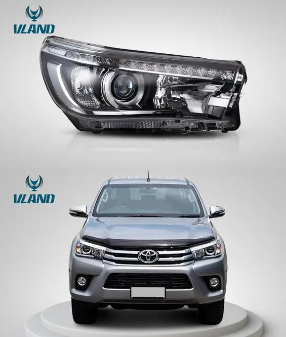 Vland Factory Car Headlights For Vigo Revo Hilux 2016-2018 LED Head Light Plug And Play New Design