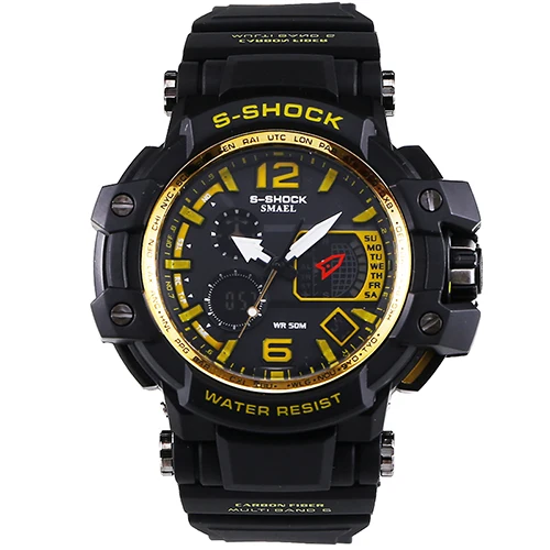 

SMAEL 1509 dual time quartz plastic smart watch mens Luxury, 9 colors