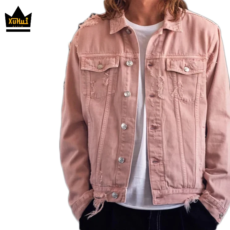 pink distressed jeans mens