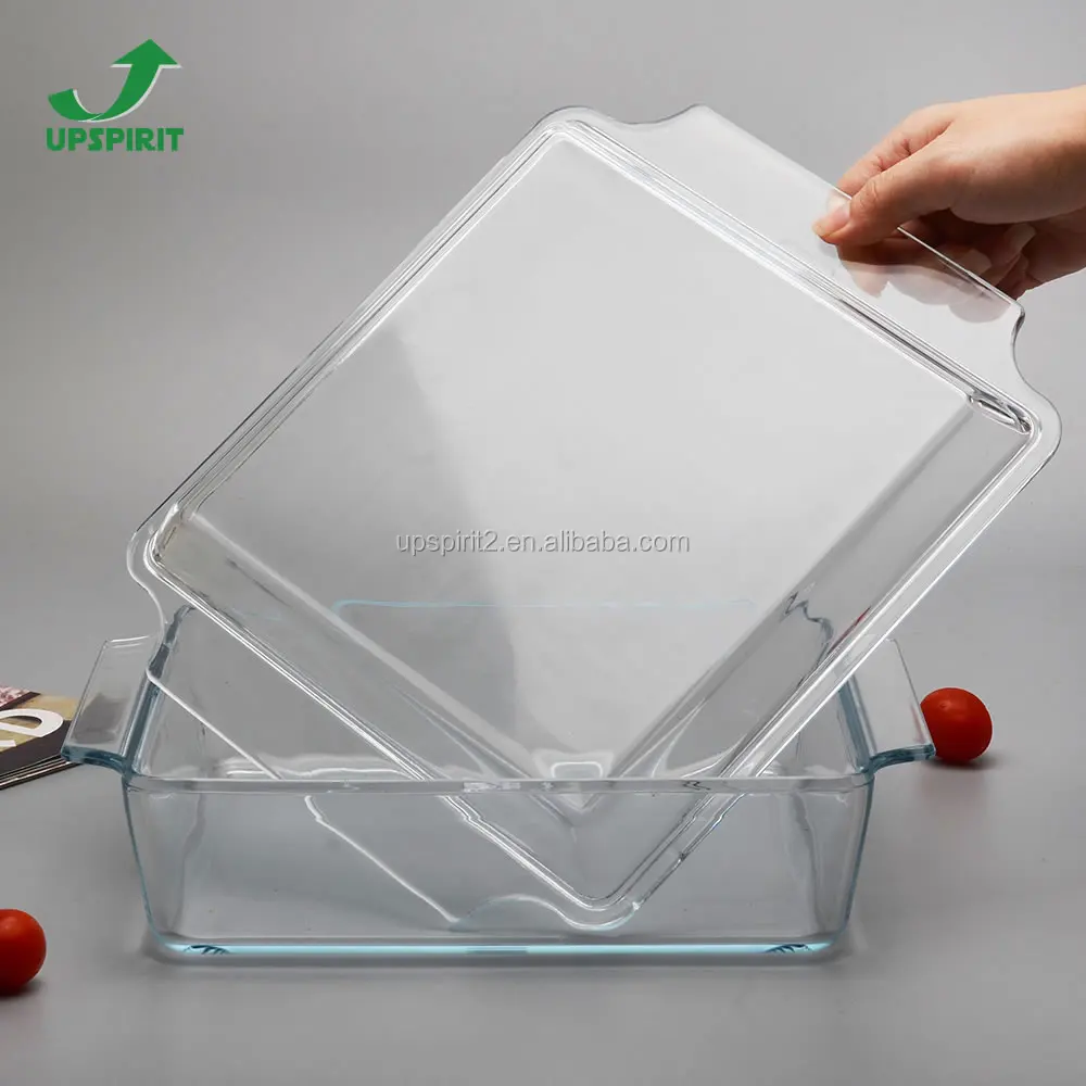 Square Temperature Oven Safe Baking Dish Glass Casserole With Glass