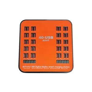 40-Port USB Fast Charging Station with Digital Display