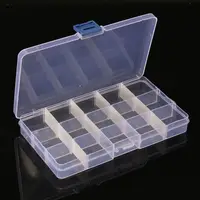 

Professional Universal Single layer 9 Grid Compartments detachable parts accessories clear PP plastic divided storage box