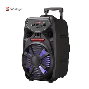 8 Inch Rechargeable Portable Speaker Microphone & Disco Light