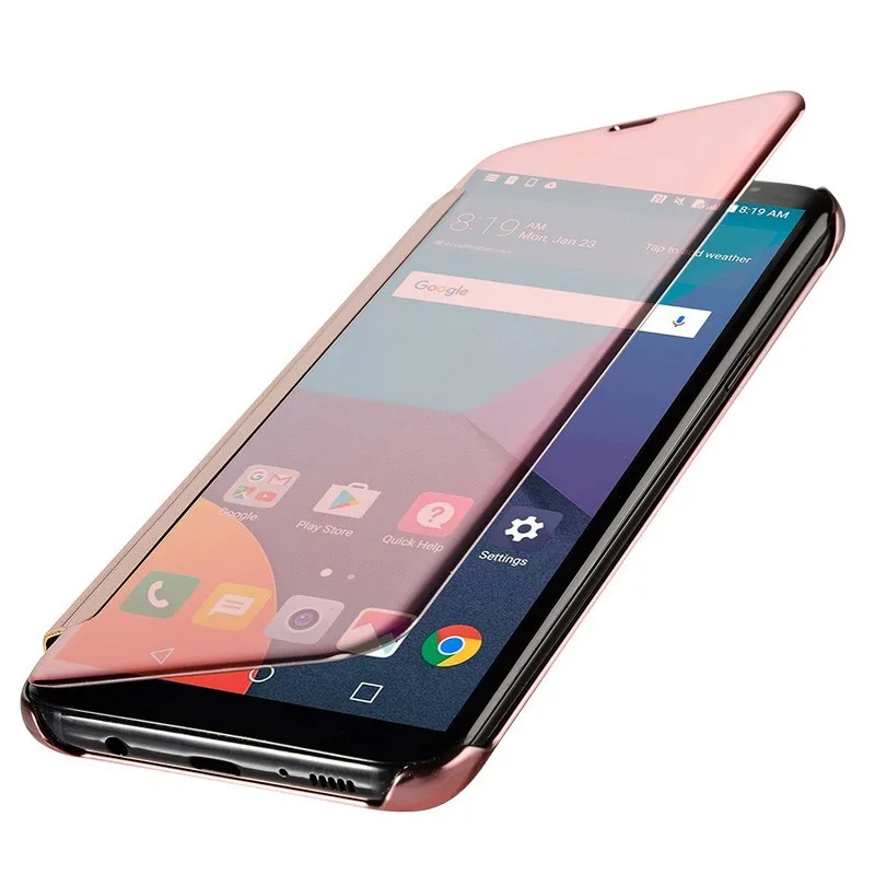 Luxury Plating Touch Sensitive Smart cover for Samsung Galaxy S7 S7edge S8 S8plus Clear View Flip Mirror Case