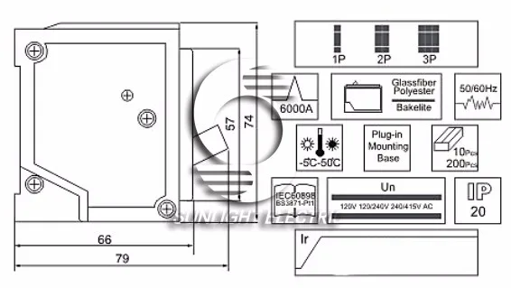 IP20 BH-P series plug in type black 40A 2P 6KA mcb miniature circuit breaker