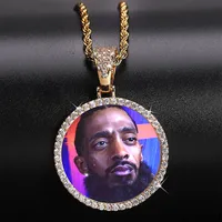 

Custom Made Photo Medallions Necklace & Pendant With Chain Gold Silver Color Cubic Zircon Men's Hiphop Jewelry