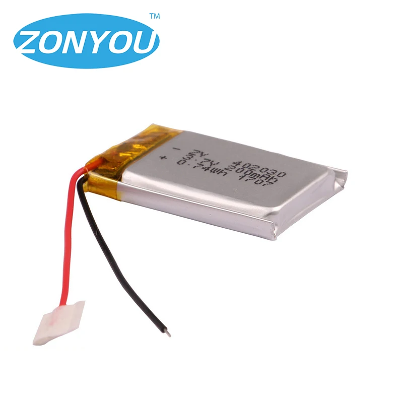 
Rechargeable Lipo Li-polymer 3.7V 402030 200mAh 0.74Wh Li Ion Li Polymer Lithium Batteries Battery 