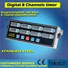 Stainless steel restaurant kitchen timers 8 channel button type digital timer