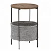 Round Furniture Fabric Storage Basket Side Table