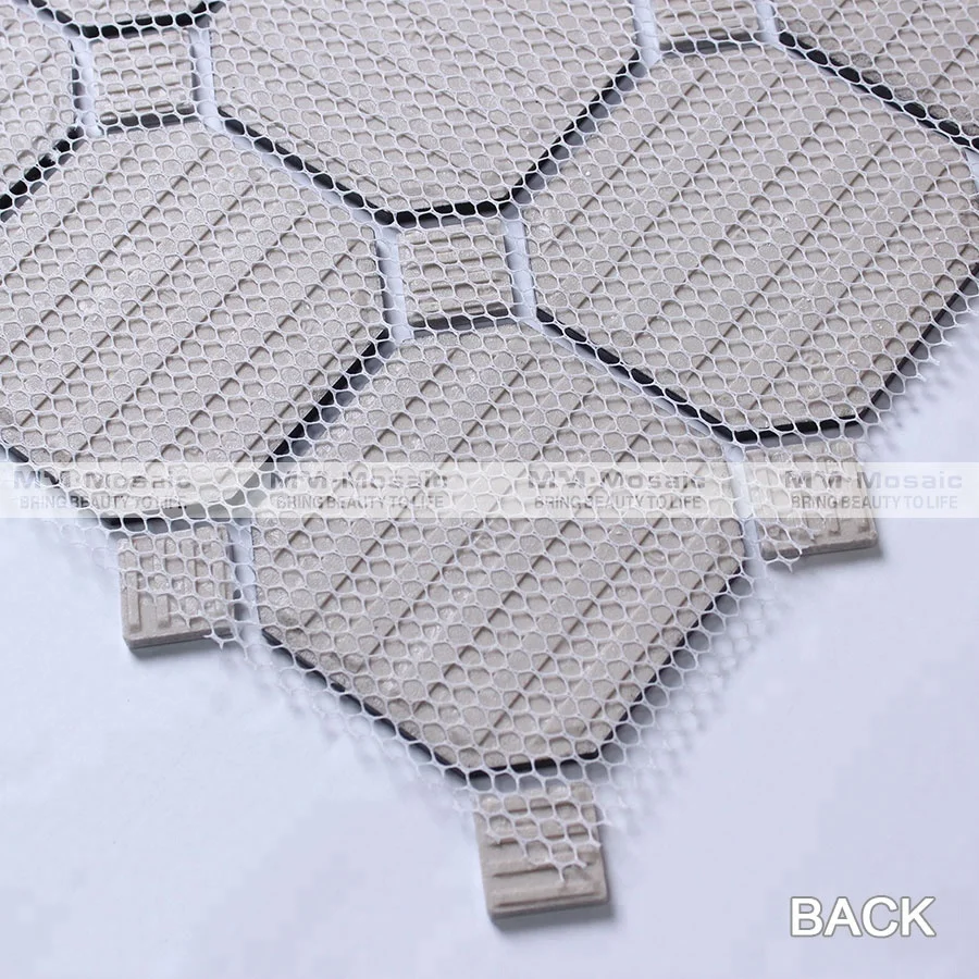 En stock 4 ''blanco mezcla punto negro de cerámica Octágono piso de