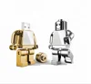 Newest Creative 3D Metal Robot man USB Flash Drive 32GB 64GB Silver Golden robot pen drive