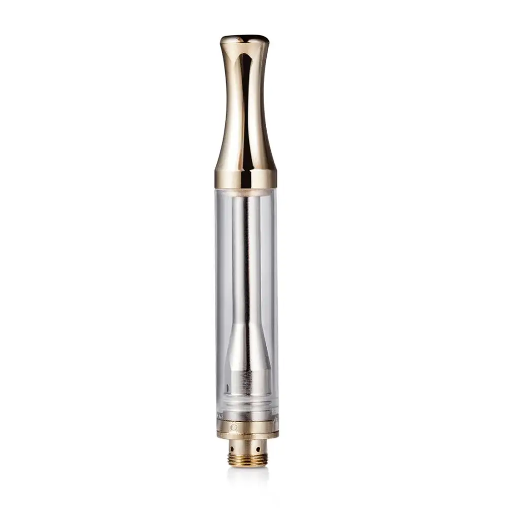 

Top filling 510 dual coil 1ml gold cbd customer package A C1003 oil cartridges, Stainless steel gold