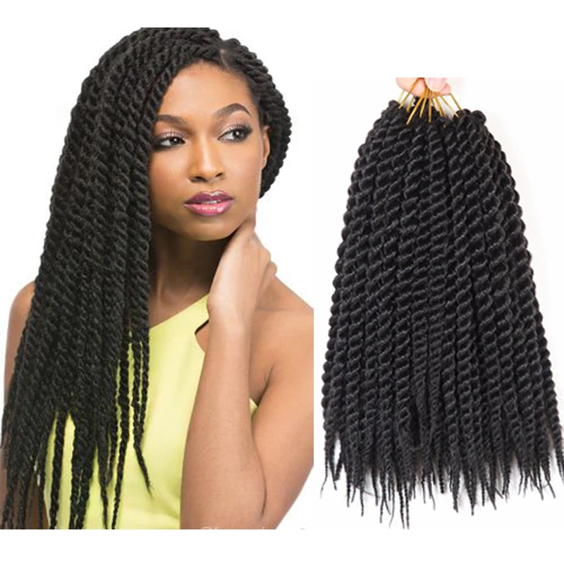 

Hot sell 14inch 12stands synthetic braiding hair afro twist braids straight crochet braid hair senegalese hair extension