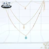 fashion 3layered chain jewelry turquoise pendant necklace