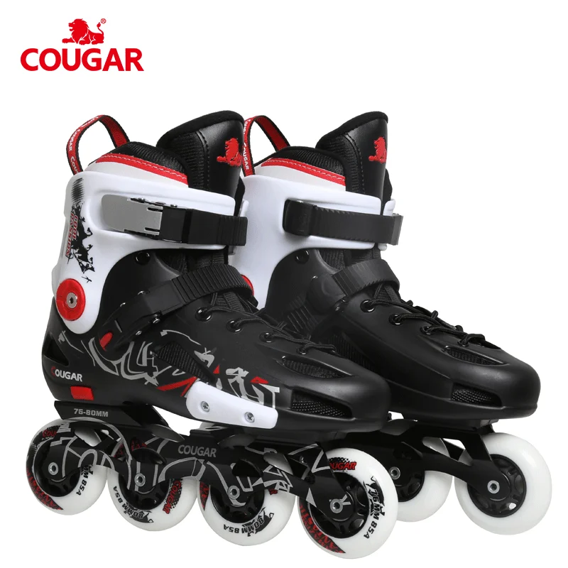 

Cougar factory made four wheels attachable roller skates in high quality skate shoes price roller skate inline, Blue/red