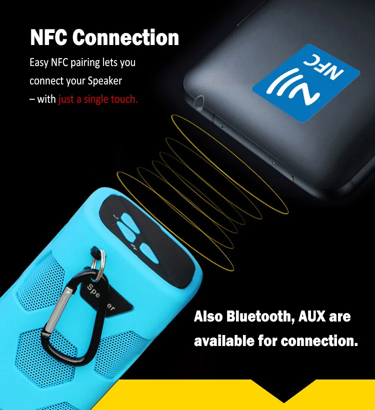 China Manufacturer IP65 Waterproof 4000 mAh Bluetooth Speaker Powerbank with NFC - ANKUX.COM