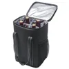 Insulated Wine Carrier - Portable 4 Bottle Wine Carry Cooler Tote Bag with Detachable Divider and Strong Handle