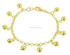 925 Sterling Silver gold plated jingle bell anklet