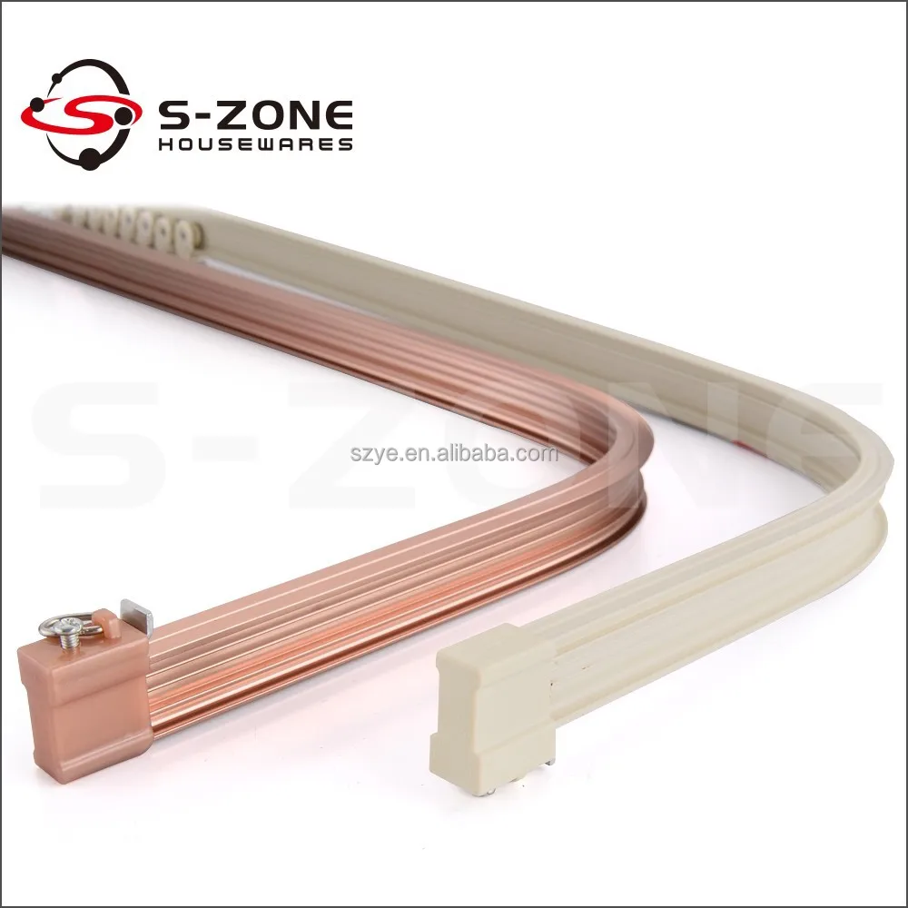 Hot koop elektroforese aluminium gebogen gordijn rail gordijnrails ...