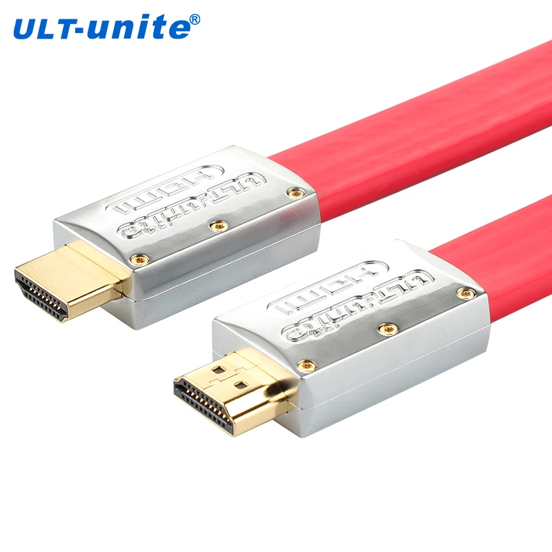 

ULT-unite High Quality Flat 4K High Speed HDMI Cable with Ethernet for TV Box, Red