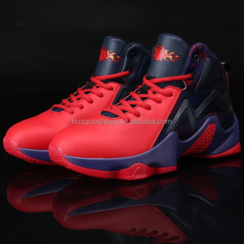

New Men Sports Basketball Shoes PU Soles Sneakers, Black;red;blue