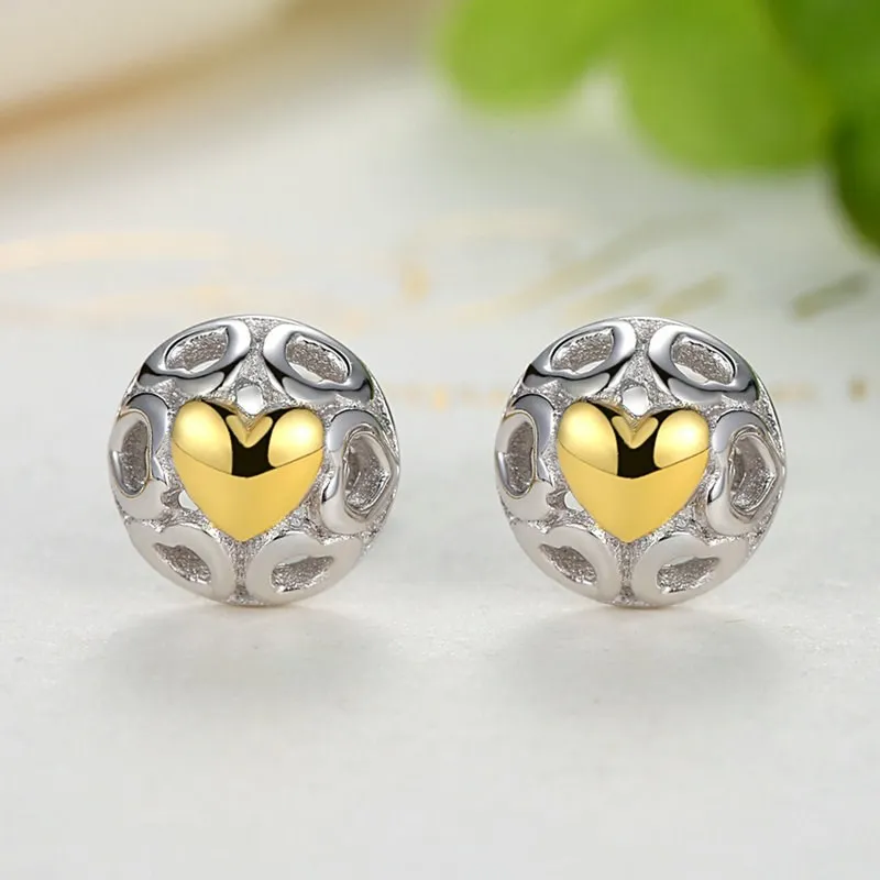 

Silver My Love for Women Openwork Heart Stud Earrings Fine Jewelry