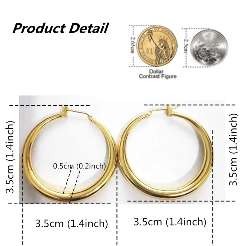 18k gold plated hoop earrings rose yellow gold hoop earrings for women ...