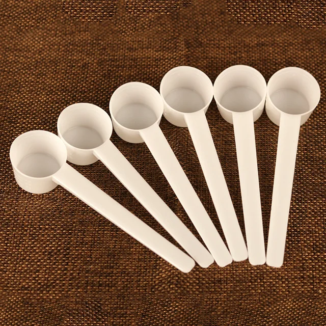 
5g Plastic measure spoon powder dose spoon white flat spoon wholesale 