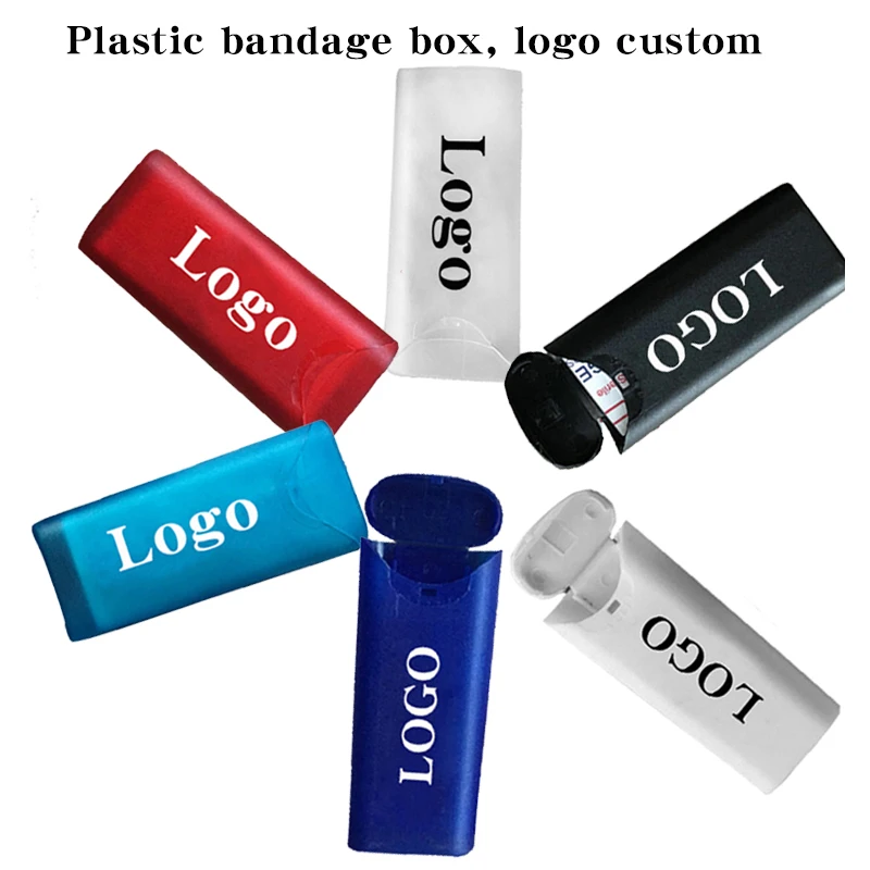 Wholesale plastic medical bandage box with 10 bandage logo custom promotional gifts