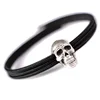 2019 925 Sterling Silver Skull Beads Punk Mens Rope Charm Bracelet Bracelets