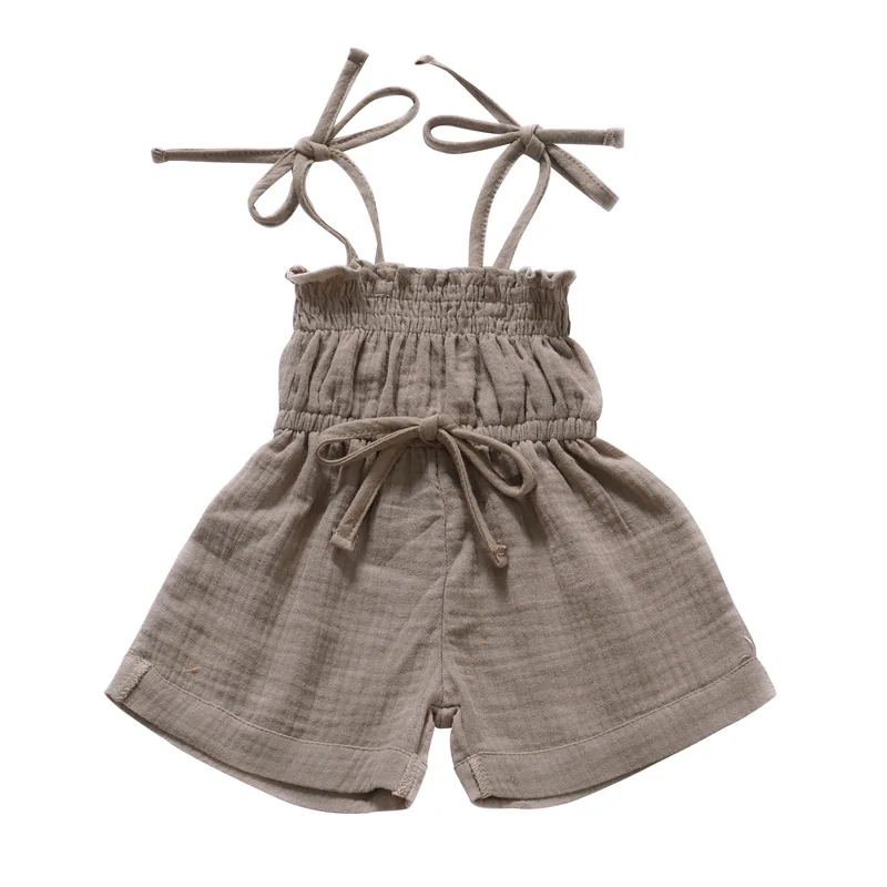

100% cotton summer rompers small picture pure color jumpsuits for baby