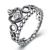 925 Sterling Silver My Princess Queen Crown Engagement Ring with Clear CZ Authentic Sterling SilverJewelry