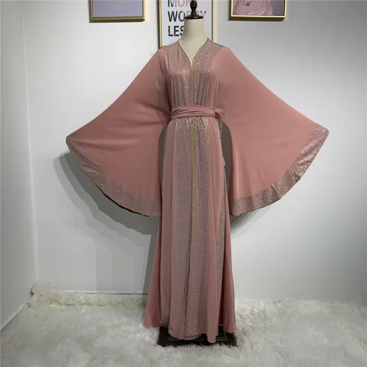 

New collection fashion Luxury desig high quality Dubai style muslim women sequin abaya dubai, Wine red,pink,black