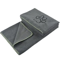 

SINLAND Ultra Absorbent Microfiber Pet Towel with Embroidered Paw print 30"x50"