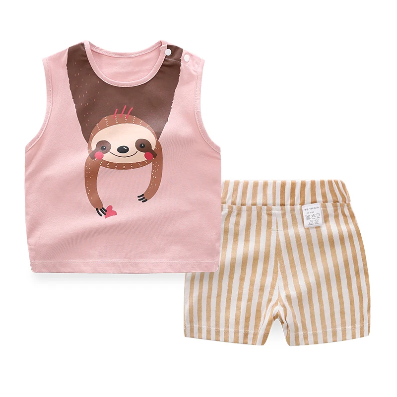 

TZ1804 Wholesale Baby clothes sets Sleeveless T-shirt+Pants 2pcs summer, Picture