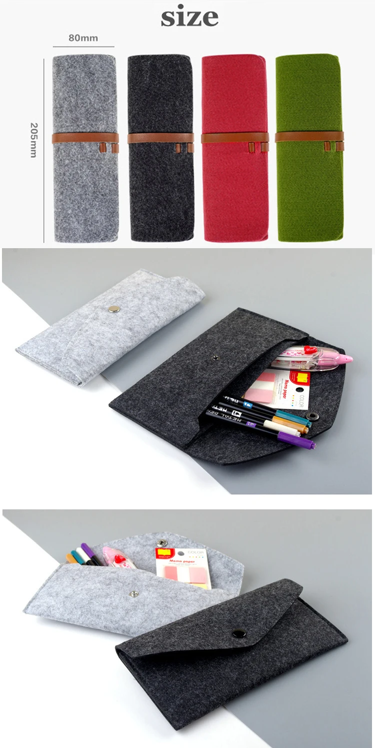 Cheap promotional felt pencil holder foldalbe pencil bags 