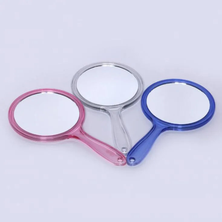 Transparent Around Wholesale Plastic Makeup Hand Mirror With Handle ...