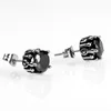 White Black Diamonds Stone Ear Stud for Girl, Stainless Steel Plating Stud Earrings Cool Unique Wine Glass Shape Ear Rings