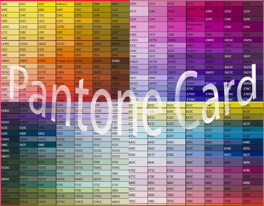 Pantone card