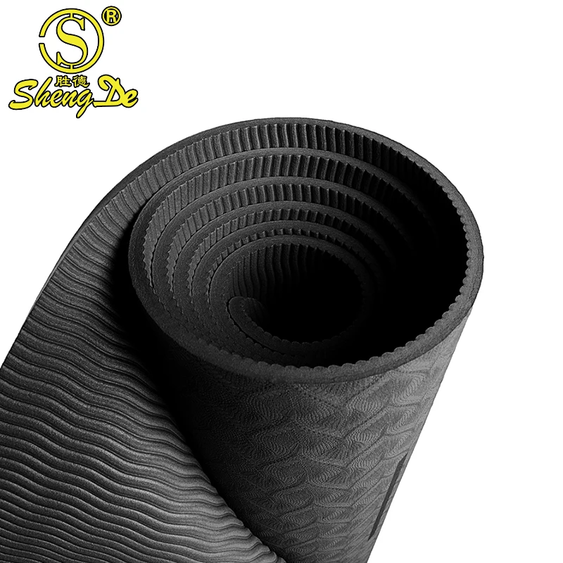 

Custom Logo Manufacturing Black TPE Yoga Mat Thick